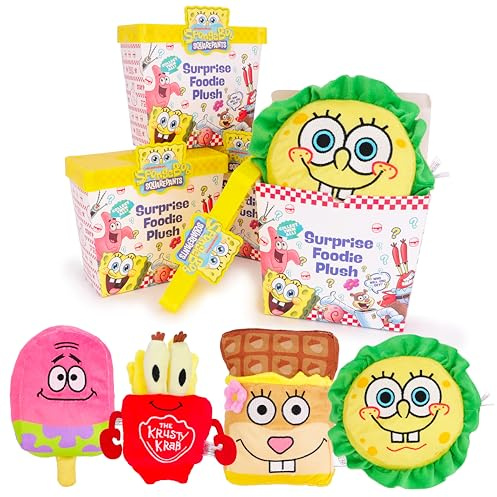 Toyland® 17 cm (7) Spongebob Squarepants Überraschungs-Essen-Plüschtier – Offizielles Nickelodeon-Plüschtier – Sammle alle Vier Designs – 1 zufällig ausgewählt – Geeignet ab Geburt