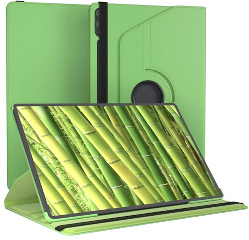 EAZY CASE - Tablet Hülle für Galaxy Tab S11 Ultra Schutzhülle 14,6 Zoll Smart Cover Tablet Case Rotationcase zum Aufstellen Klapphülle 360° drehbar mit Standfunktion Tasche Kunstleder Grün