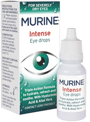 Murine Intense Eye Drops, 10ml | Triple Action Formula, Hydrate, Refresh, Soothe Severely Dry Eyes