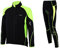 Airtracks Herren Winter Fahrradtrikot Langarm Set Pro-T - Thermo Fahrradhose Lang - Thermo Radtrikot Langarm Atmungsaktiv Reflektoren Wram Fleece -Schwarz-Neon - M