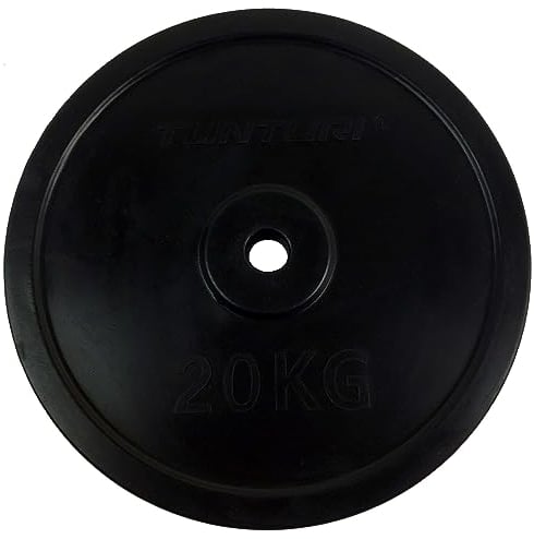 Tunturi Weight Plates Hantelscheibe, Gummi, Unisex, Erwachsene, Schwarz, 1