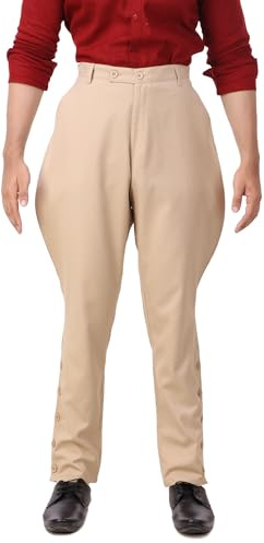 ThePirateDressing Steampunk Gothic Victorian Admiral Bartholomew Jodhpur Pants Costume for Men – Renaissance, Medieval, Pirate, Cosplay, Halloween Outfit C1415 - Beige - Small