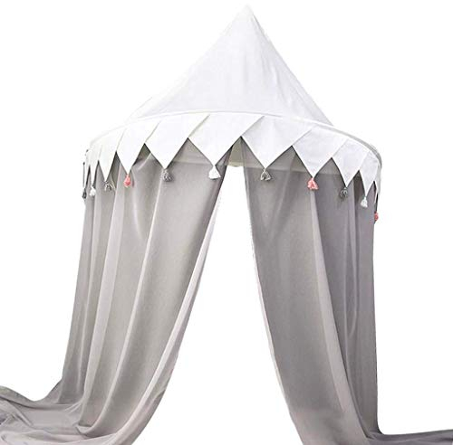 Tubayia Prinzessin Kinderbett Baldachin Betthimmel mit Chiffon Vorhang für Schlafzimmer Kinderzimmer Dekoration