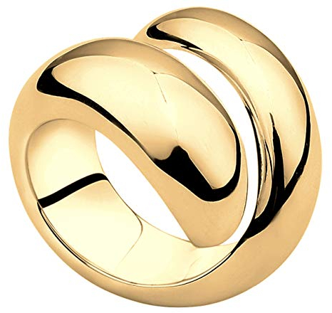 Nenalina Ring Silber 925 Damen vergoldet Silberring Damenring polierte Oberfläche Gold Wickelring