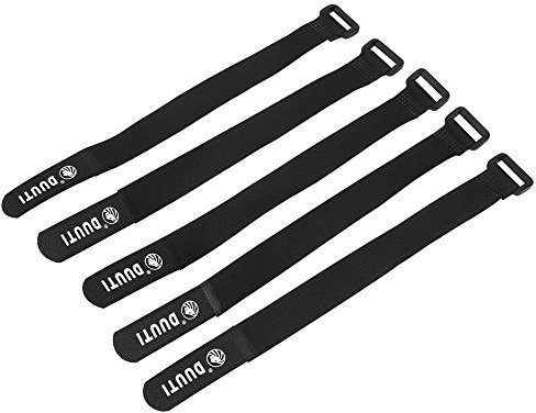 5 Teile/Satz Klettbänder mit Schnalle,25cm Kabelbinder Klettverschluss Wiederverwendbare Fahrradpumpe Gürtel Reiten Einstellbare Nylon Kabelorganizer Lenker Bindegurte (Schwarz)