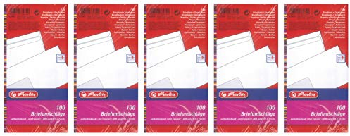 Herlitz Briefumschläge DIN lang Selbstklebend weiß (mit Fenster (500 Stück))