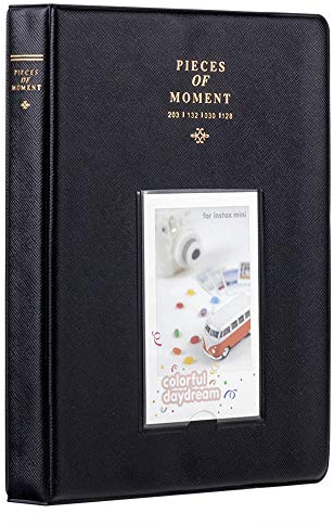 Album Photo 128 Pochettes pour Appareil Photo instantané Fujifilm Instax Mini LiPlay 11 7s 8 8+ 9 25 26 50s 70 90, Polaroid Snap SnapTouch PIC-300 Z2300 Mint Zip (Noir)