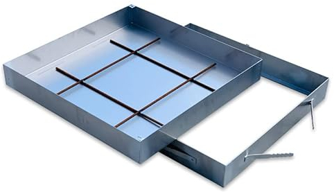 Schachtabdeckung Edelstahl Schachtdeckel auspflasterbar Gullideckel A15 EN124 Höhe 80 mm (Edelstahl, 700 x 700 mm)
