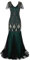 Feynman Damen 1920er Jahre Abendkleid V-Ausschnitt Pailletten Perlen Fransen Kleid, Retro Lange Glitzer Party Kleider Sexy Langarm Maxikleid Elegant Cocktailkleider Party Hochzeit