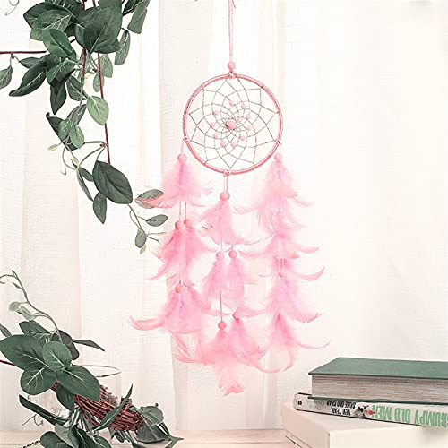 TYUTYU Dream Catcher Rosa Wohnkultur Dreamcatchers Wandbehang Rosa Feder Dreamcatcher Geschenk (Color : Pink)