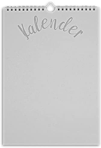 Bastelkalender Immerwährend DIN A4 zum Selbergestalten sanftweiß • Nachhaltiger DIY-Wandkalender zum Aufhängen • extra dicker 250 g/m² Recycling-Karton •Wandplaner