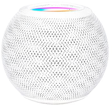 BANGCHEER Homepod Mini-Lautsprecher-Staubschutz, geeignet für Homepod Mini-Lautsprecher, Netz-Lautsprechertuch, Smart-Abdeckung mit Ladeloch, hochwertiges Nylon (Weiß, 1 Stück)