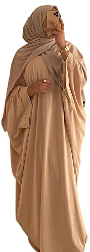 Damen Kleid Muslimische Gebet Abaya Islamische Robe Maxi Afrikanischer Kaftan Türkei Islam Dubai Türkei Kleid in voller Länge mit Hijab