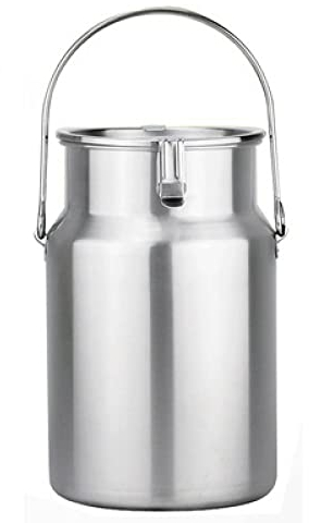 WSAH 304 Edelstahl-Milchkanne/Milcheimer/Weineimer/Tote Krug mit versiegeltem Deckel und arbeitssparendem Griff, Stabiler Boden für die Flüssigkeitslagerung / 10L