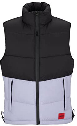 HUGO Mens Baltino2321 Water-Repellent Slim-fit Gilet with red Logo Label