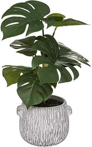 Atmosphera - Monstera Artificiel - Pot Ciment H35 cm