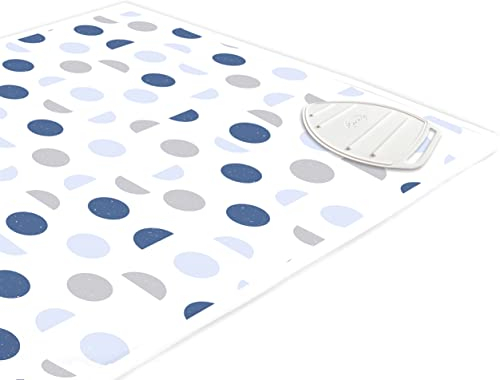 Encasa Homes Case da stiro stuoia/pad 120x70 cm con imbottitura da 3 mm e supporto in ghisa siliconica per la pressatura a vapore sul tavolo o sul letto - Blue Moon