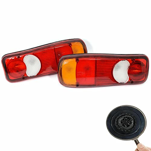 Pater De Rückleuchten L+R Passend für Nissan Cabstar Pritsche AMP Sockel, Renault Premium I - MIDLUM 2000-2005, E-Genehmigt, Rot, 24V, Kunststoff, Lkw-Rücklicht