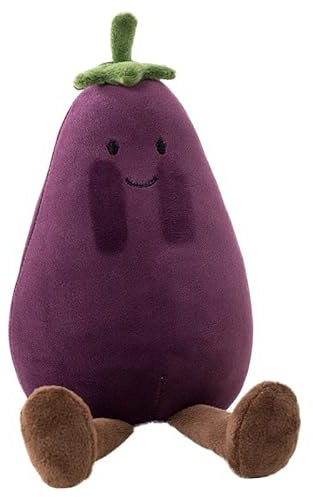JOSON Kreative Aubergine Plüschtiere, 9 Zoll Mini Gemüse und Obst Plüschpuppen, Geburtstagsgeschenke für Jungen und Mädchen, Heimdekoration (Aubergine)