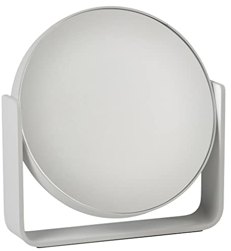 Zone Denmark Ume Tischspiegel, Kosmetikspiegel mit Vergrößerung 5-Fach, Durchm. 19 cm, Höhe 19,5 cm, Soft Grey