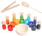 Harilla Bälle in Tassen Kleinkinder Montessori Spielzeug ab 1 Jahr, Holz Sortier Stapelspielzeug, Baby Sensorik Bälle Holzspiele zum Zählen und Sortieren Farben Lernen, Geschenk ab 2 3 4 5 Jahr, Bunt