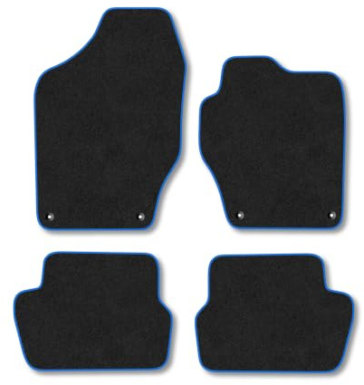 Peugeot 308 (2008-2014) Carpet Car Mats | Blue Edge Trim Tailored Fit Floor Mats Full Coverage Protection Accessories Easy Clean Anti Slip Made in the UK