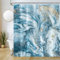 Uiiooazy Duschvorhang Marmor Blau, Duschvorhang Abstrakt Grau Gold Marmoriert Duschvorhäng Anti Schimmel Wasserdicht Polyester Stoff Waschbar Bad Vorhang mit 12 Haken für Badezimmer 180Bx220Hcm