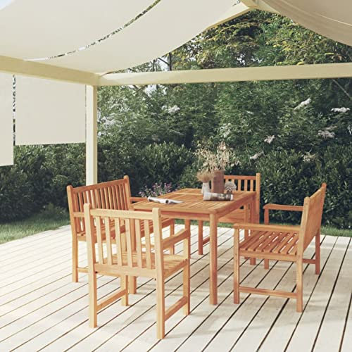 BaraSh 5-TLG. Garten-Essgruppe Sitzgruppe Outdoor StüHle Tisch Set GartenmöBel Set Garten Tische FüR DraußEn Massivholz Teak 3157164