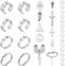 SUNNYCLUE 8 SET 36PCS Argent Bagues Breloque Ensemble Acier Inoxydable Anneaux Pendants Ouvert Bagues Arbre de Vie Noeud de la Trinité Réglable Empilable Déclaration Knuckle Anneau pour Femmes Adultes