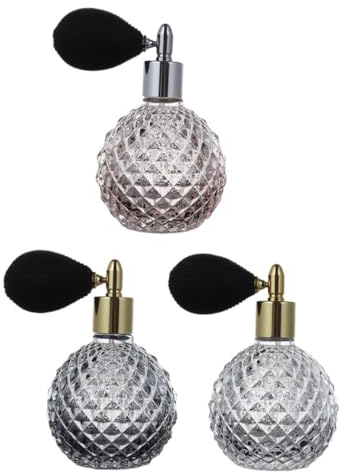 Botella de perfume para de 3 unidades, botella vacía de maquillaje, a de perfume vintage, pulverizador de, as de de cristal, vacías, líquido de viaje,