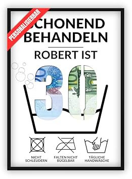 dockyardos® Geldgeschenk zum 30. Geburtstag | Geld kreativ verschenken | Waschgang | Schonend behandeln | Geschenkidee für Mann und Frau | Lustiges Geschenk für Mädchen und Junge