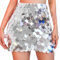 Evlry Jupe à Paillettes de Noël Jupes de Danse Scintillantes argentées Mini écharpe de Hanche Costume de Rave pour Femmes