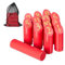 Relaxdays Kubb Wikingerspiel, finnisches Wurfspiel, Holz, Outdoorspiel mit Zahlen, Erwachsene u. Kinder, mit Tasche, rot