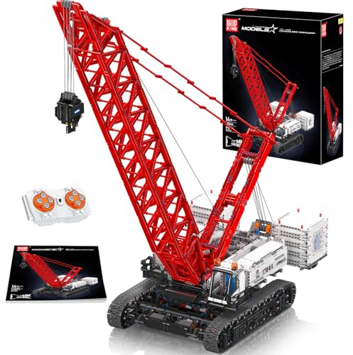 Mould King 17046 Technik Kran Klemmbausteine, 4494 Teile Fernbedienung Kran-Spielzeug mit 5 Motoren, Engineering Ferngesteuertes Raupenkran Bausatz Kit mit APP-Steuerung für Kinder/Erwachsene ab 8+