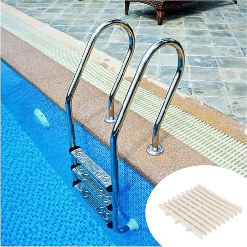 HGOuhK Rejilla de Piscina Rejilla de drenaje de plástico, cubiertas de rejilla de plástico ABS, cubierta de drenaje de desbordamiento, rejilla de parrilla de drenaje de salida for piscina(White-9.8in,