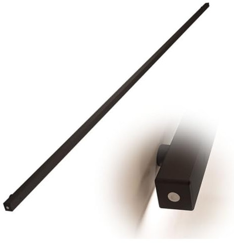 zklaseot Handläufe für Treppen, Treppenhandlauf Für Innentreppen, LED-Handlauf – Körpersensor, Geländer Zur Wandmontage, Modernes Haltegriff-Set Mit Schwarzem Finish, Keine Richtung(1ft/30cm)