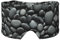 Jbyjbx Masque de sommeil réglable en polyester avec imprimé galets noirs pour voyage, yoga, méditation