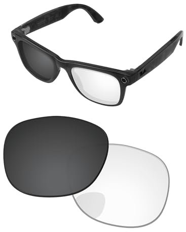 PapaViva Replacement Lenses Compatible with Ray-Ban Meta RW4008 53mm Sunglass Eclipse Gray Photochromic Non-polarized