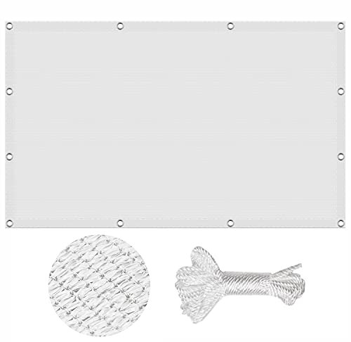 Voile d'ombrage rectangulaire et respirant - 2 x 3 m - Pour jardin, piscine, terrasse, balcon - Résistant aux UV - Blanc