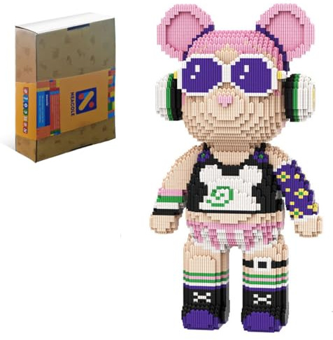 Neacole - Ours en blocs de construction (7220 pièces) - 43/46 cm - Blocs de construction en micro 3D pour adultes et enfants - Décoration pour la maison et le bureau - Cadeaux pour l'anniversaire et
