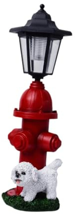 Fenteer Hundefigur Solarleuchten Harzskulptur, Hauswärmungsgeschenk, Gartendekorie Landschaft Beleuchtung für Oma Terrasse Outdoor