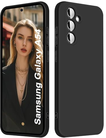 ISOI - Cover per Samsung Galaxy A54 5G, Custodia Morbida in Silicone Liquido, Protezione Completa Antiurto Ultra Sottile per il Corpo - Nero