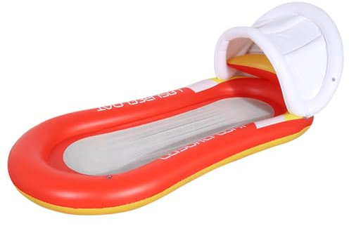 ARVALOLET Flotador de piscina con toldo y reposabrazos, tumbona hinchable para piscina, playa actividades acuáticas