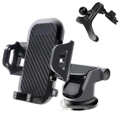 SNAHLPER Support Telephone Voiture pour Suzuki SX4 S Cross 2000-2024, Porte Téléphone Voiture Ventouse Universel Réglable, Rotation 360°, 4-7 in Smartphone,Black-3 in 1
