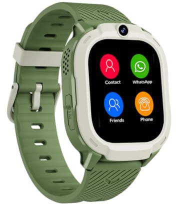 Rebel Cactus Kinder Smartwatch Sky – Moderne Benutzeroberfläche in Grün – Kinderuhr mit GPS und größe Speicher, mit einstelbare Zeitlimit und Hintergründe – Wasserdicht (IP67)
