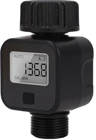 Zerodis Wohnmobil-Wasserzähler, Digitaler Wasserdurchflussmesser, 3/4-Zoll-Gewinde, IPX5 Wasserdicht, Durchschnittliche Durchflussrate für Benutzer von Gartenschläuchen