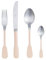 Bitossi Colors Set 4 Pezzi Tavola Modello Classic, Acciaio Inossidabile, Beige, 25x5x3.5 cm