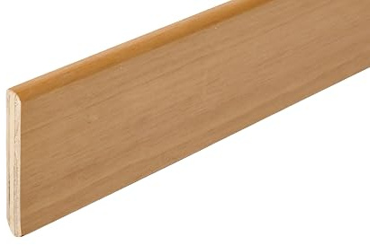 Hobby Holz – Sockelleisten beschichtet in Holz von Tanganjika lackiert natur mm. 75 x 10 x 2400 (Preis für ML. 4, 80)