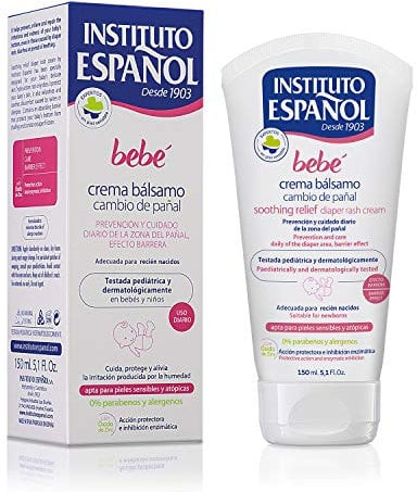 Bebé Crema Bálsamo para Cambio de Pañal - Especial Piel Sensible y Atópica -Instituto Español 150 ML