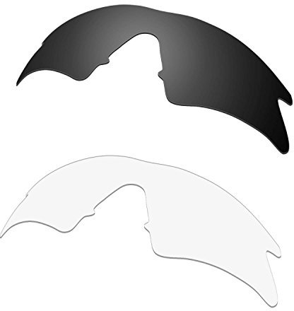 HKUCO Mens Replacement Lenses For Oakley M Frame Sweep Sunglasses Black/Transparent Polarized